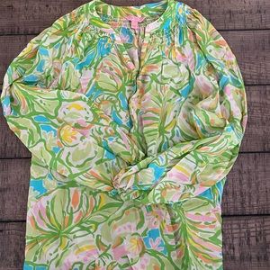 Lilly Pulitzer Elsa Top M Elephant Ear Print